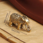 statuette éléphant bronze doré texture peau éléphant motifs floraux traditionnel asiatique décoration maison salon