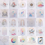 autocollant mural transparent décoratif fleurs papillon soleil texte motivation fenêtre mur intérieur maison