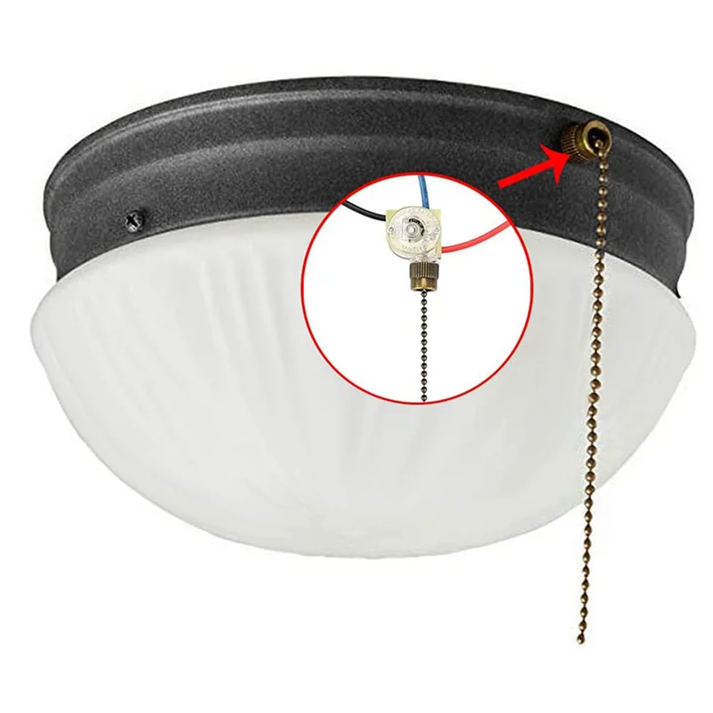 interrupteur lampe chaîne transparent moderne noir doré switch ventilation
