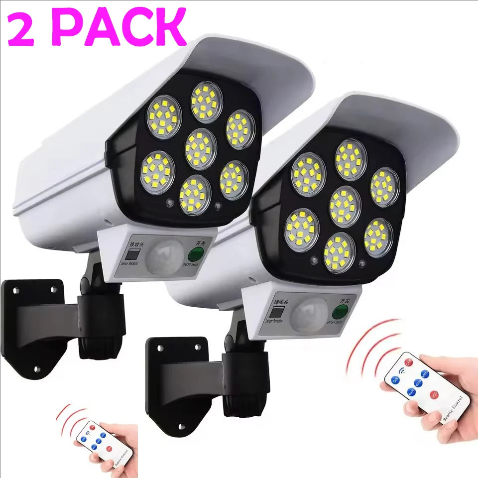 lampes solaires détecteur mouvement extérieures 77 led blanc noir moderne télécommande