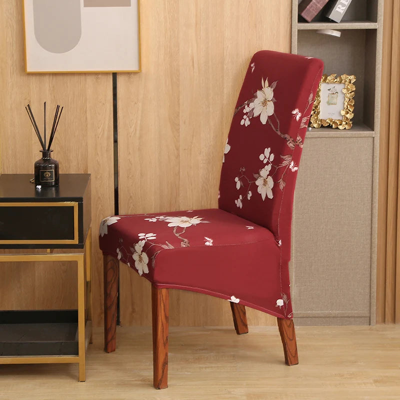 housse chaise xl spandex polyester moderne floral gris noir beige orange