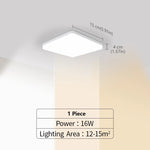 plafonniers led carrés moderne blancs éclairage neutre minimaliste 16w 34w chambre salon