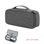 sac rangement accessoires tissu gris clair pratique ecouteurs cable usb chargeur voyage