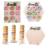support mural bois donuts multicolores modernes anniversaire mariage événements festive minimaliste