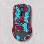 souris gamer antidérapante adhésive caoutchouc graphique moderne noir rouge bleu