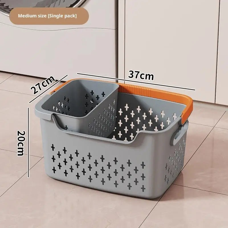 panier linge gris clair moderne poignées capacité grande rangement chambre bain pratique