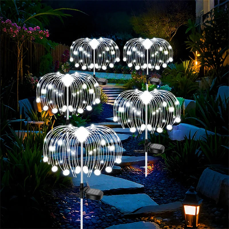guirlande lumineuse solaire multicolore moderne led rouges vertes bleues jaunes fil métal spirale piquet