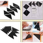 protections d'angle triangulaires adhésives tapis meubles antislip noires grises minimalistes 12pcs poils longs alvéolées