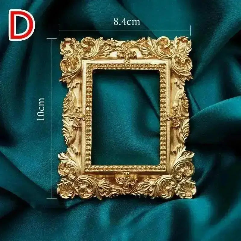 cadre photo vintage or floral résine décoratif européen baroque bijoux accessoire photo verte
