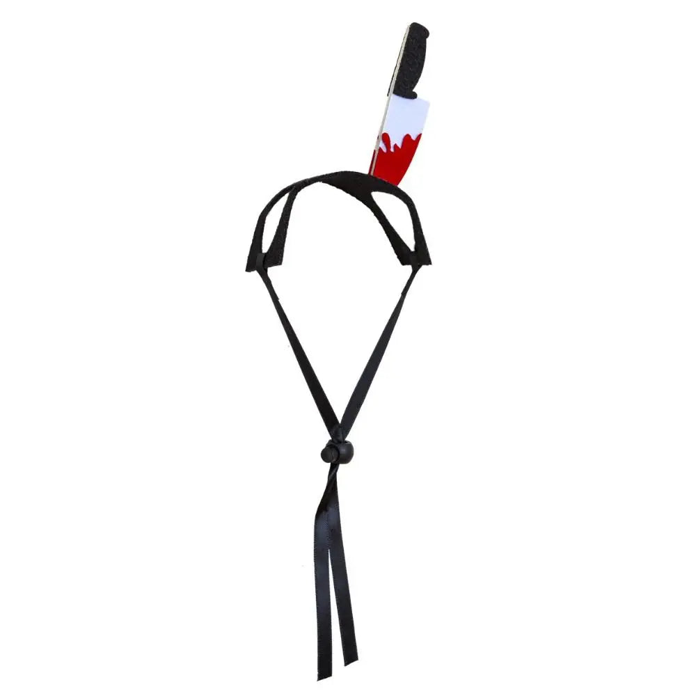 accessoire animaux compagnie bandeau élastique ajustable noir rouge fête horreur adjustable