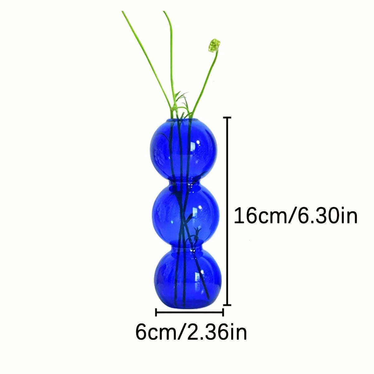 vases transparents modernes sphères empilées bleu vert marron beige
