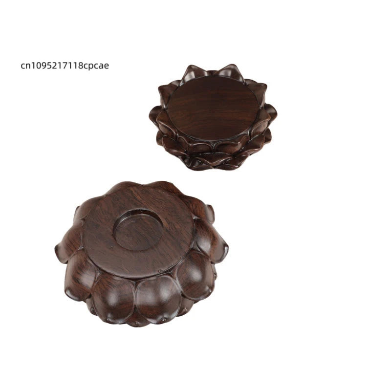 support bois marron artisanal bougie décoration pétales fleur main sculpté maison