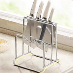 bloc couteaux blanc texture bois moderne support métallique couteaux organisation cuisine