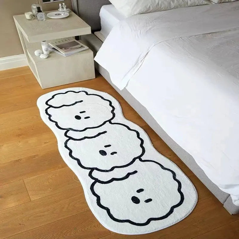 Petit tapis salon dessin animé gris