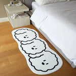 Petit tapis salon dessin animé gris