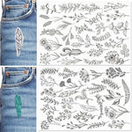 feuilles adhésives broderie transparentes motifs floraux lettres alphabet découpées étiquettes solubles acrylique imprimables adultes