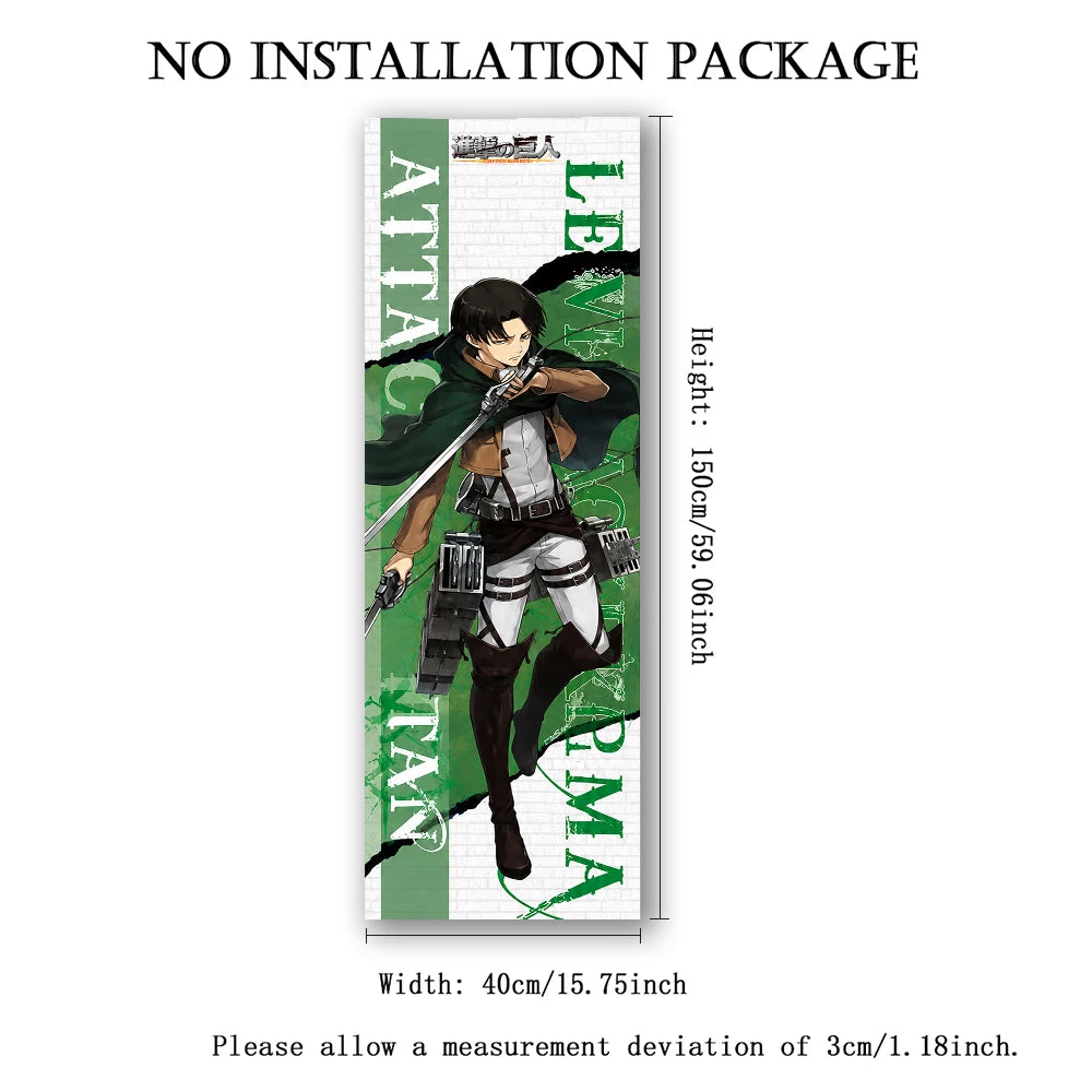 affiche murale anime vert white personnage attack on titan moderne large