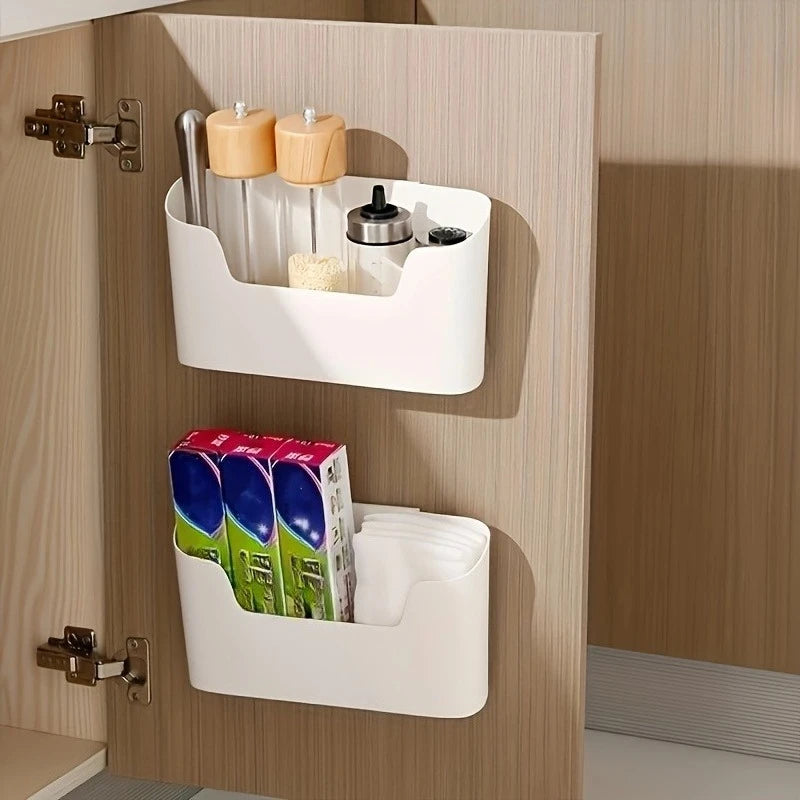 organisateur mural adhésif blanc moderne rangements porte objets cartes postales bouteilles cosmétiques emballages alimentaires