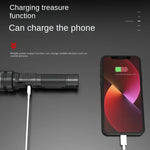 lampe poche led rechargeable zoom écran numérique 15w 100mètres noir texturé moderne