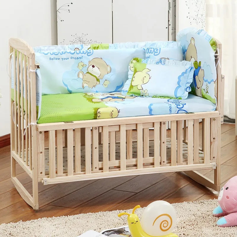 ensemble literie bébé animaux compagnie motifs doux coton polychrome protections matelas draps