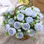 bouquet fleurs artificielles roses pivoines decoration maison mariage anniversaire baby shower intérieur