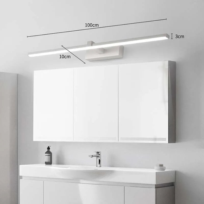 lampe miroir moderne noire fixée mur led patch light chambre salle bain