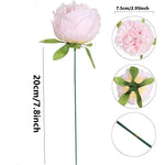 décoration maison mariage anniversaire pivoine artificielle rose clair 20cm tige feuilles vertesintérieur bricolage