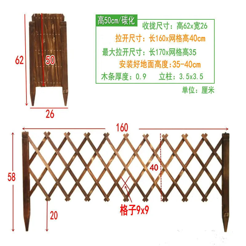 clôture pliable bois marron clair moderne facilement assemblée maille diagonale antirouille