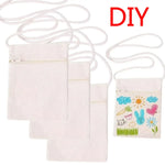 sacs bandoulière blancs motif enfantin poche zippée amovible 17cmx13cm sacs diy loisirs créatifs sacs