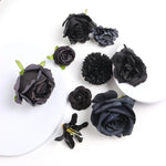 fleurs artificielles noires roses pivoines classiques intérieures décoration anniversaire baby shower événements