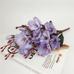 bouquet artificiel fleurs magnolia soie blanc bleu violet rouge intérieur décoration maison anniversaire fête