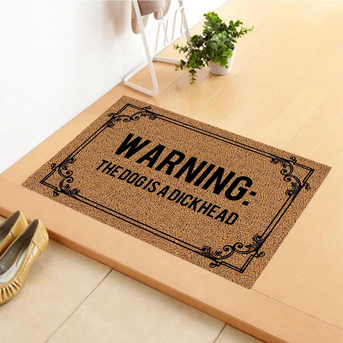 tapis d'entrée marron clair texture coco antidérapant résistant extérieur intérieur classique imperméable