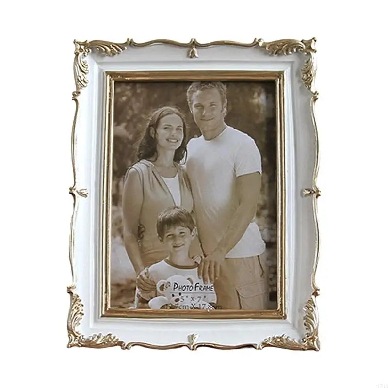 Cadre photo ornements dorés classique rose clair bleu clair décoration table adultes