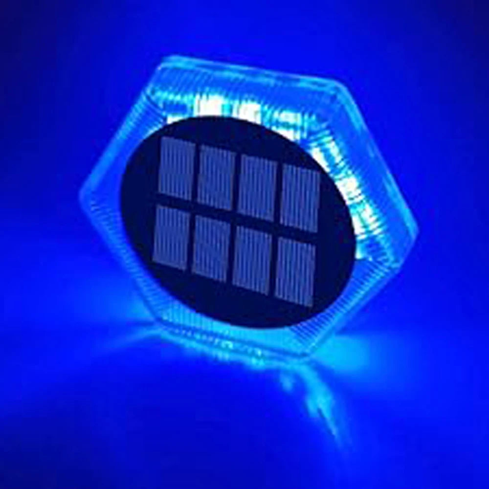 lumière solaire extérieure ip68 bleu noir blanche hexagonale adhésive minimaliste led étanche automatique patio