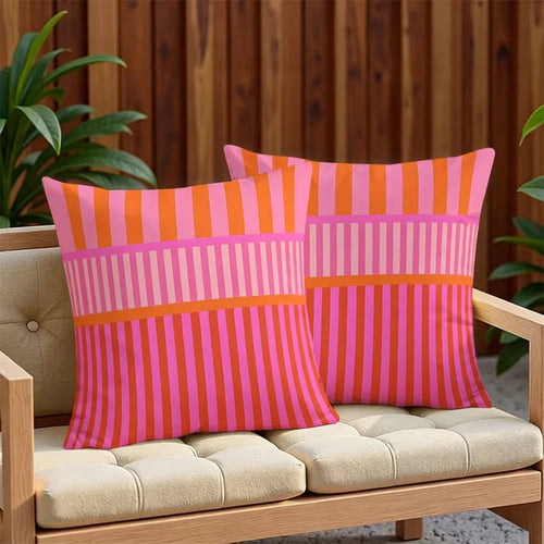 lot housses coussin carrées rayures horizontales modernes canapé décoration intérieur salon