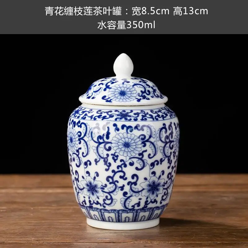 pot thé céramique bleu marine blanc fleurs dorées couvercle classique