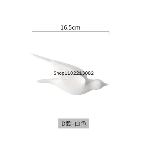 décoration murale moderne or argent blanc oiseaux céramique adhésif minimaliste