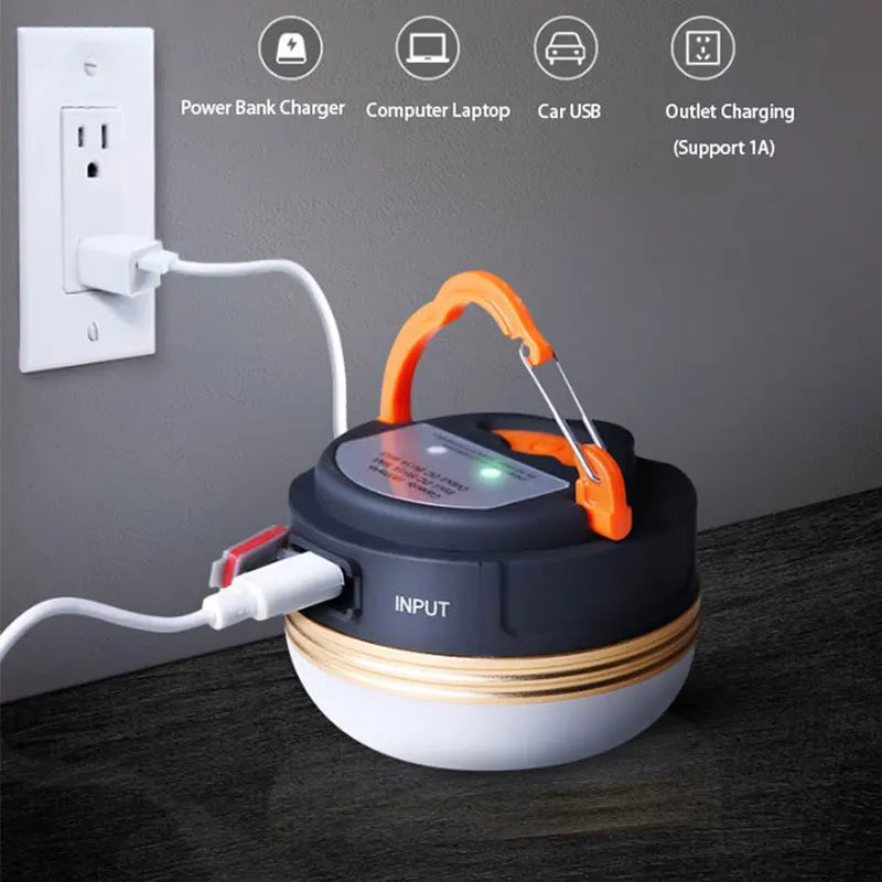 lampe camping portable led rechargeable aimantée moderne noir orange blanc