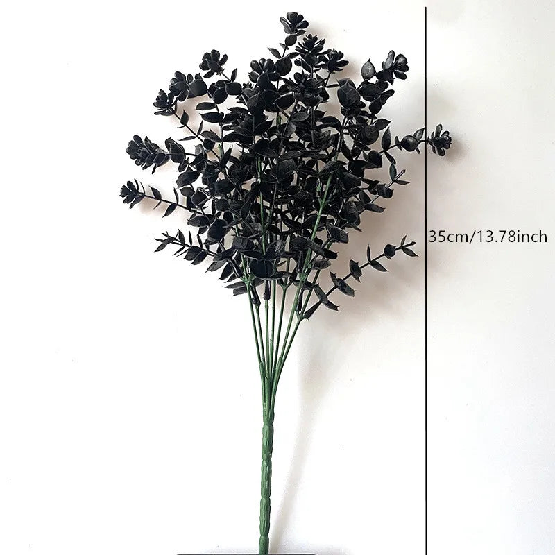bouquet artificiel feuilles noires modernes décoration intérieure halloween minimalisteextérieurcoration événementiel