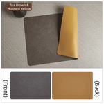 tapis table simili cuir moderne marron noir bleu foncé jaune vif antidérapant cuisine salle