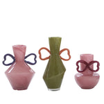 vases modernes rose vert olive mat opaques poignée serpents décoration table hydroponie