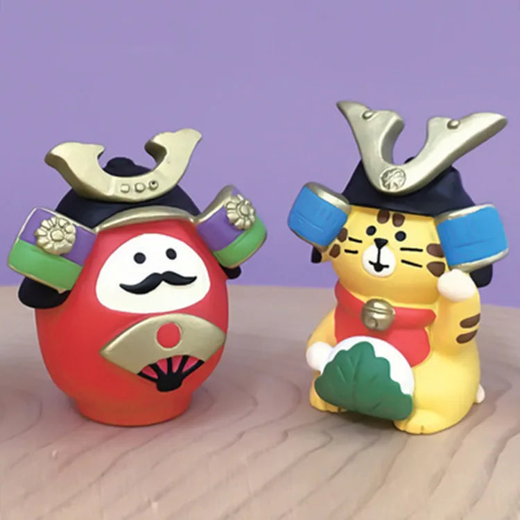 figurines animaux japonaises manga couleurs vives motifs traditionnels ornement maison collectionnable