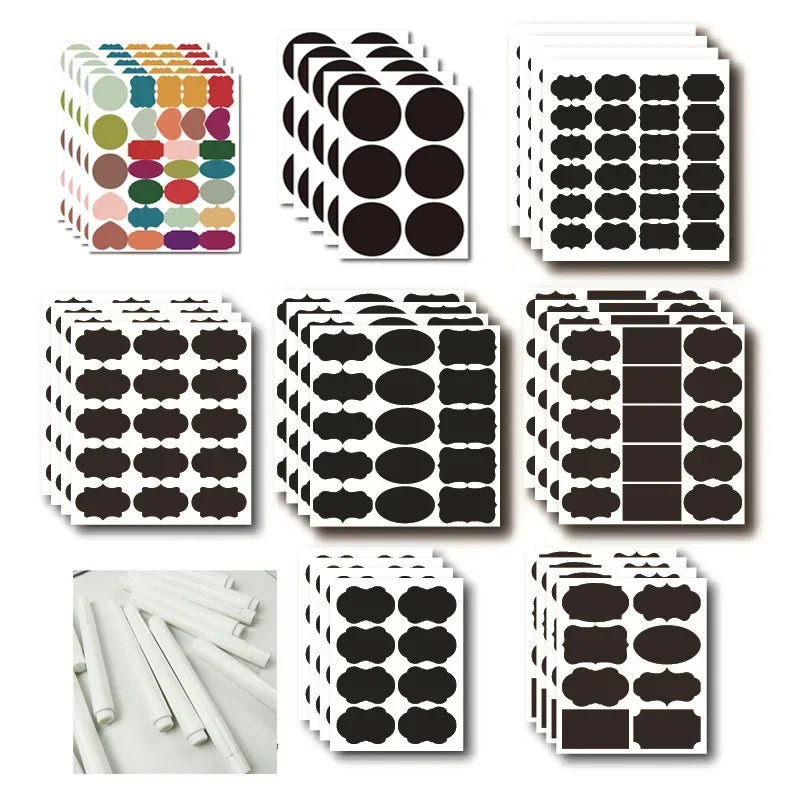 étiquettes adhésives noires rondes rectangulaires pvc classiques marques blanches cosmétiques cuisine