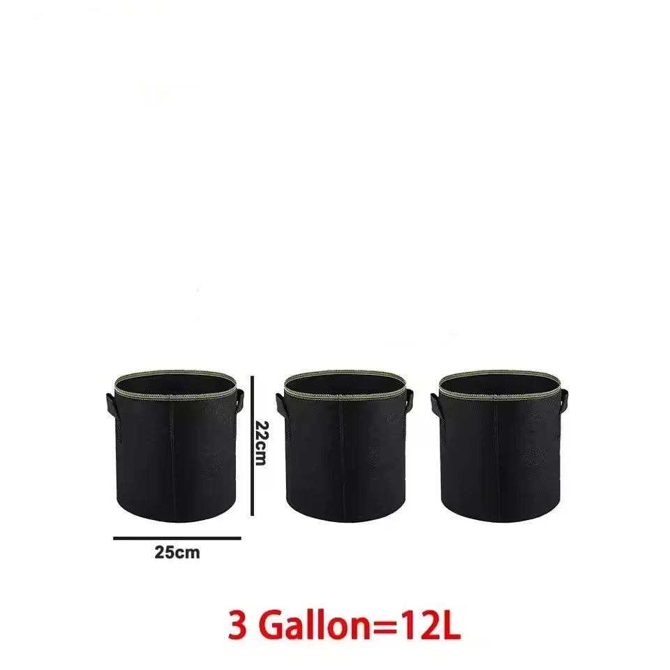 pots fleurs tissu non tissé noir vert modernes poignées 10 gallons