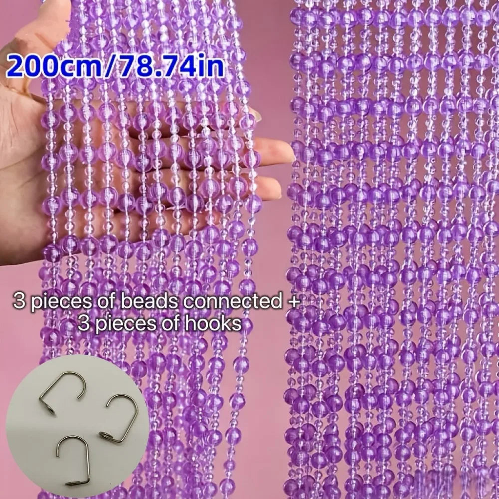 rideau rose blanc violet halloween moderne opalescent polyester crochets métalliques