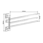 porte serviettes mural chrome lisse moderne vis fixations serviettes 415mm longueur