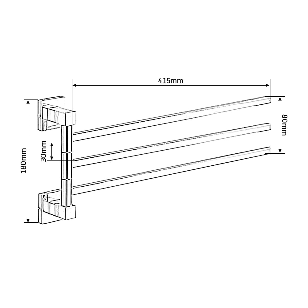 porte serviettes mural chrome lisse moderne vis fixations serviettes 415mm longueur