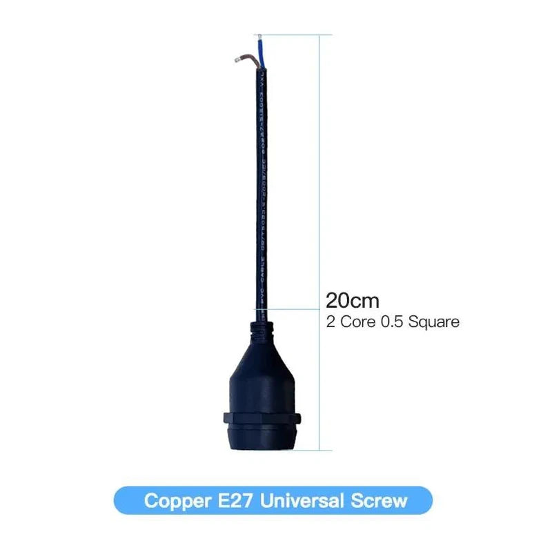 support lampe e27 fil led étanche ip67 20cm 30cm 50cm 100cm 200cm adhésif noir
