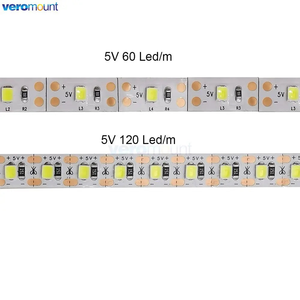 ruban led blanc 60 leds mètre adhésif moderne ip65 étanche 5v 50000 heures