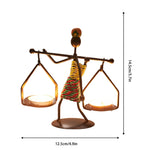 supports bougie métal artisanal figurines humaines couleurs vives mariage décoration intérieure moderne classique